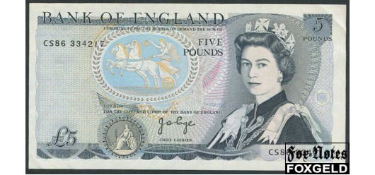 Великобритания  Bank of England 5 фунтов ND(1971) BE112. Sign.Page.  Литера L на РВ. XF++ P:378b 4000 РУБ