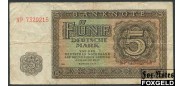 ГДР / Deutschen Noten Bank 5 Mark 1948 Banknote #7 XX F+ Ro.342d 250 РУБ