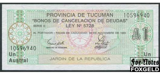 Аргентина 1 Austral 1991 Provincia de Tucuman На РВ 475/3 - 88 UNC P:S2711 100 РУБ