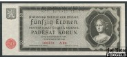 Протекторат Богемия и Моравия 50 крон 1940 SPECIMEN aUNC Ro:561b 4000 РУБ