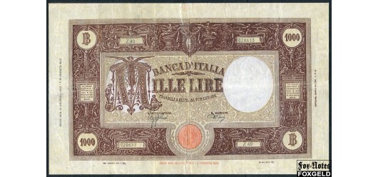 Италия Banca d'Italia 1000 лир 1944 Выпуск Итальянской социальной республики. Типы печатей A/F. F P:72a 18000 РУБ