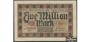 Wurttembergische Notenbank 1 Mio. Mark 1923 15. Juni 1923. VF WTB17 400 РУБ
