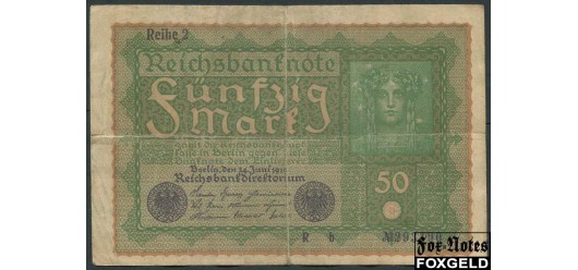 Германия / Reichsbank 50 Mark 1919 24. Juni 1919. Reihe 2 Staatsdruckerei Wien aF Ro.62b / P:66 100 РУБ