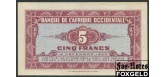 Французская Западная Африка 5 франков 1942 V в левой подпс. широкое аUNC P:28b 3000 РУБ