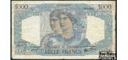 Франция 1000 франков 1945 Sign. P.Rousseau Favre-Gilli. 23-5-1945 VG P:130a 1200 РУБ
