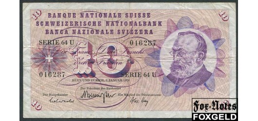 Швейцария 10 франков 1970 05.01.70.. aF P:45o 600 РУБ