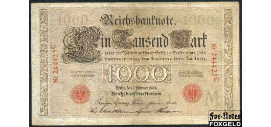 Германия / Reichsbank 1000 марок 1908  F Ro:36 7000 РУБ