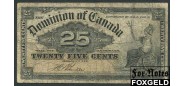 Канада / Dominion of Canada 25 центов 1900 Sign. Bovile F P:9b 900 РУБ