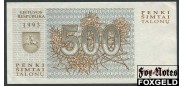 Литва 500 talonas 1993 Загоренко LT15.1 аUNC P:46 60 РУБ