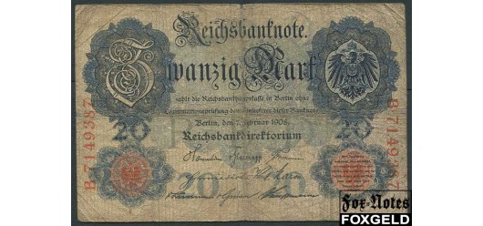 Германия / Reichsbank 20 марок 1908  VG Ro.31 50 РУБ