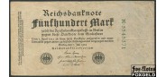 Германия / Reichsbank 500 марок 1922 Reichsbanknote.   07.07.22г. Н-р зеленый 7зн. F Ro.71b 120 РУБ