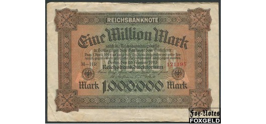 Германия / Reichsbank 1000000 Mark 1923 20.2.1923 в/з Hakenshtern FZ корич. VF Ro:85a 250 РУБ
