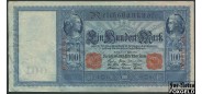 Германия / Reichsbank 100 марок 1910 Две красные печати. Бумага синеватая VF Ro:43b 500 РУБ