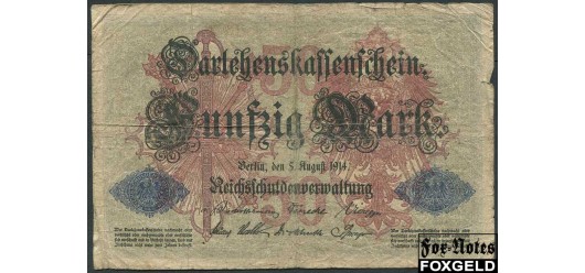 Германия / Reichsschuldenverwaltung 50 марок 1914 #7 VG Ro:50b 40 РУБ