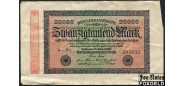 Германия / Reichsbank 20000 Mark 1923 20.2.1923 в/з Hakenshtern #6 PG (Pass & Garleb, Berlin) F Ro.84e 100 РУБ