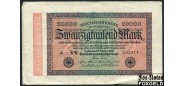 Германия / Reichsbank 20000 Mark 1923 20.2.1923 в/з Hakenshtern #6  WW (W. Büxenstein, Berlin) F Ro.84e 100 РУБ