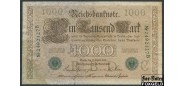 Германия / Reichsbank 1000 марок 1910 Две зеленые печати.   #7 Литера C VF Ro:46b 150 РУБ