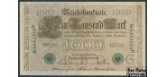 Германия / Reichsbank 1000 марок 1910 Две зеленые печати.   #7 Литера G aXF Ro:46b G №6492585D