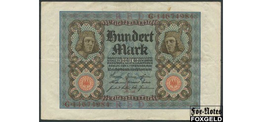Германия / Reichsbank 100 марок 1920 #8 VF Ro:67b 150 РУБ