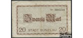 Bunzlau / Provinz Schlesien 20 Mark 1918 11. November 1918. VF В3 072.02b 250 РУБ