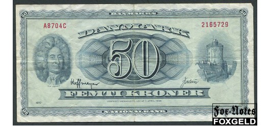 Дания Danmarks Nationalbank 50 крон 1970  F P:45l 3000 РУБ