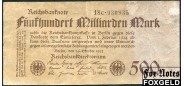 Германия / Reichsbank 500 Mrd. Mark 1923 26.10.23г. Частн. тип. #6 FZ черн. F Ro.124d 2200 РУБ