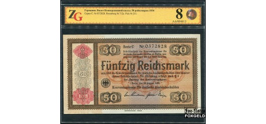 Германия / Konversionskasse für deutsche Auslandsschulden 50 Reichsmark 1934 Слаб ZG Не гашеный! 40 XF Ro:712a 17000 РУБ