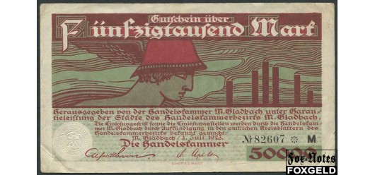 Munchen-Gladbach / Rheinprovinz 50000 Mark 1923 Handelskammer Munchen-Gladbach 3. Juli 1923. VF 1825.6a B4 400 РУБ