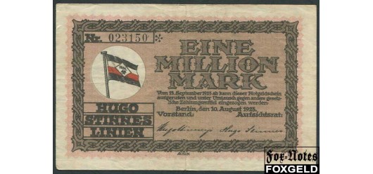 Berlin / Brandenburg 1 Mio. Mark 1923 Hugo Stinnes Linien F 365 B7 300 РУБ