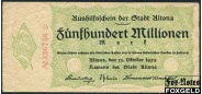 Altona / Schleswig-Holstein 500 Mio. Mark 1923 12. Oktober 1923 VF 79.g В7 320 РУБ