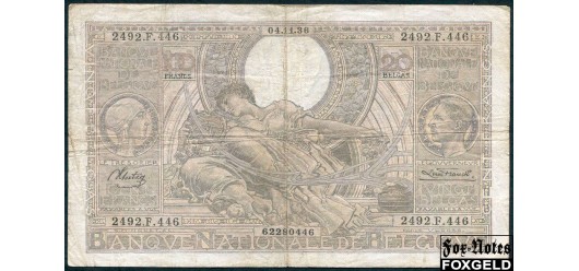 Бельгия 100 франков 1936 100 Francs-20 Belgas 04.11.36 VG P:107 450 РУБ