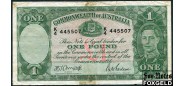 Австралия / COMMONWEALTH OF AUSTRALIA 1 фунт ND(1942) Sign. H. T. Armitage S. G. McFarlane aF P:26b 2500 РУБ