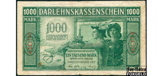 Darlehnskasse OST (Ковно) 1000 марок 1918 #6. Серия A VG FN:E10.15.1a 4000 РУБ