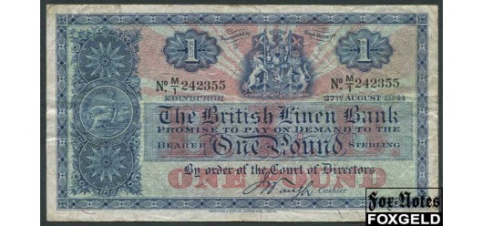 Шотландия / British Linen Bank 1 фунт 1941  F Р:157b 3300 РУБ
