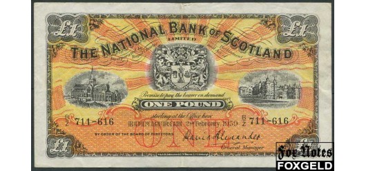 Шотландия / National Bank Scotland 1 фунт 1959  VF Р:258c 3300 РУБ