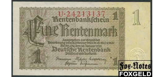 Германия / Deutschen Rentenbank 1 Rentenmark 1937 #8 UNC Ro:166b 500 РУБ