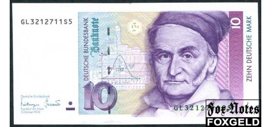 ФРГ / Deutsche Bundesbank 10 марок 1993  XF Ro.303a 1400 РУБ