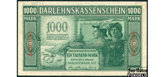 Darlehnskasse OST (Ковно) 1000 марок 1918 #7 Подп. зеленые. Серия A aXF FN:E10.15.1b 12500 РУБ