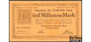 Buchau / Wurttemberg 5 Mio. Mark 1918 Trikotfabriken Hermann Moos AG 17.09.23 VF В7 646m 1200 РУБ