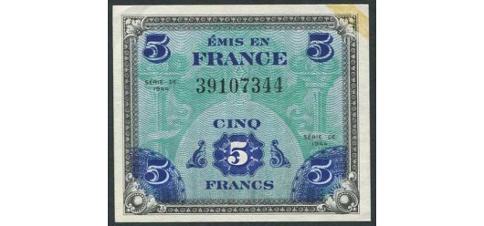 Франция 2 франка 1944 военный выпуск ФЛАГ UNC P:114а 1000 РУБ