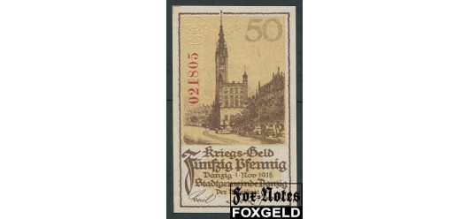 Данциг Magistrat der Stadt Danzig 50 пфенниг 1918  UNC Ro:788 12000 РУБ