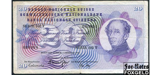 Швейцария 20 франков 1974  F P:46v 1000 РУБ