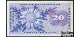Швейцария 20 франков 1974  F P:46v 1000 РУБ