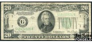 США Federal Reserve Note 20 dollars 1934 Series of 1934A sign. Julian Morgenthau G = FRB Chicago aF Fr2055G / P:431Da 2500 РУБ