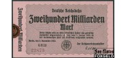 Германия Имперские ЖД 200 млрд.м. 1923 Reichsverkehrsministerium (Berlin) aUNC P:S1025 1500 РУБ