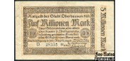 Oberhausen / Rheinprovinz 5 Mio. Mark 1923 Stadt Oberhausen 10. August 1923. О.с. Перевернута! VF B7:4019.e 1200 РУБ