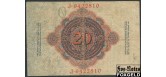 Германия / Reichsbank 20 марок 1914 #7 VG+ Ro.47b 35 РУБ