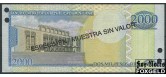 Доминиканская республика 2000 песо 2003 ESPECIMEN MUESTRA SIN VALOR (Образец) UNC P:174s 3000 РУБ