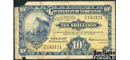 Гибралтар / GOVERNMENT OF GIBRALTAR 10 шиллингов 1937  aG P:14a 1400 РУБ