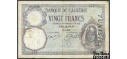 Тунис 20 франков 1927 24-9-1927.. VG-aF P:6 3000 РУБ